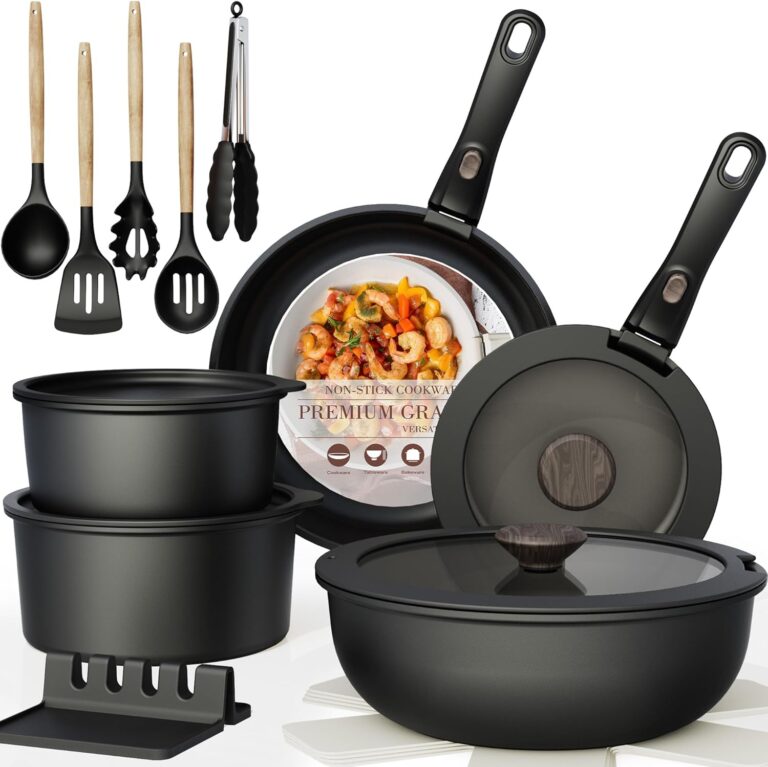 Meet Your Home's New Best Friend: The Game-Changer, Astercook Ceramic Set for RVs & Small Spaces: Your Perfect Kitchen Solution 1 Astercook Non Stick RV Pots and Pans Ceramic Kitchen Cookware Set FlairPicks - Find the Best Kitchen Appliances Without Wasting Money